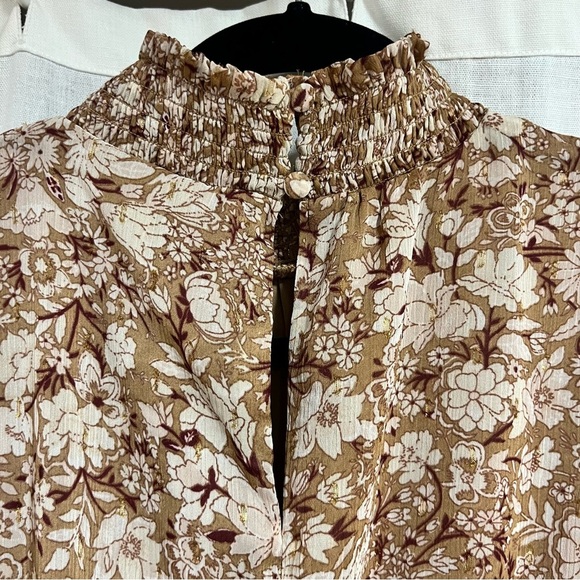 Express Floral Sleeveless Mock Neck Tiered Ruffle Dress - Picture 5 of 7